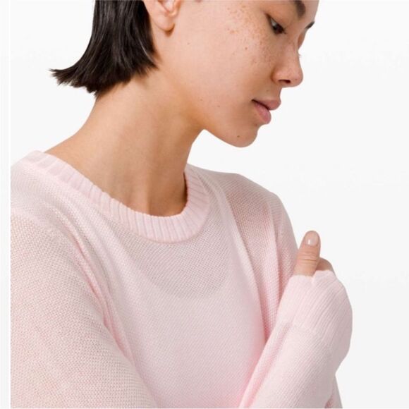 Lululemon Sincerely Yours Light Sweater In Pink Glow Fits Like 6 - Picture 4 of 10